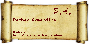 Pacher Armandina névjegykártya